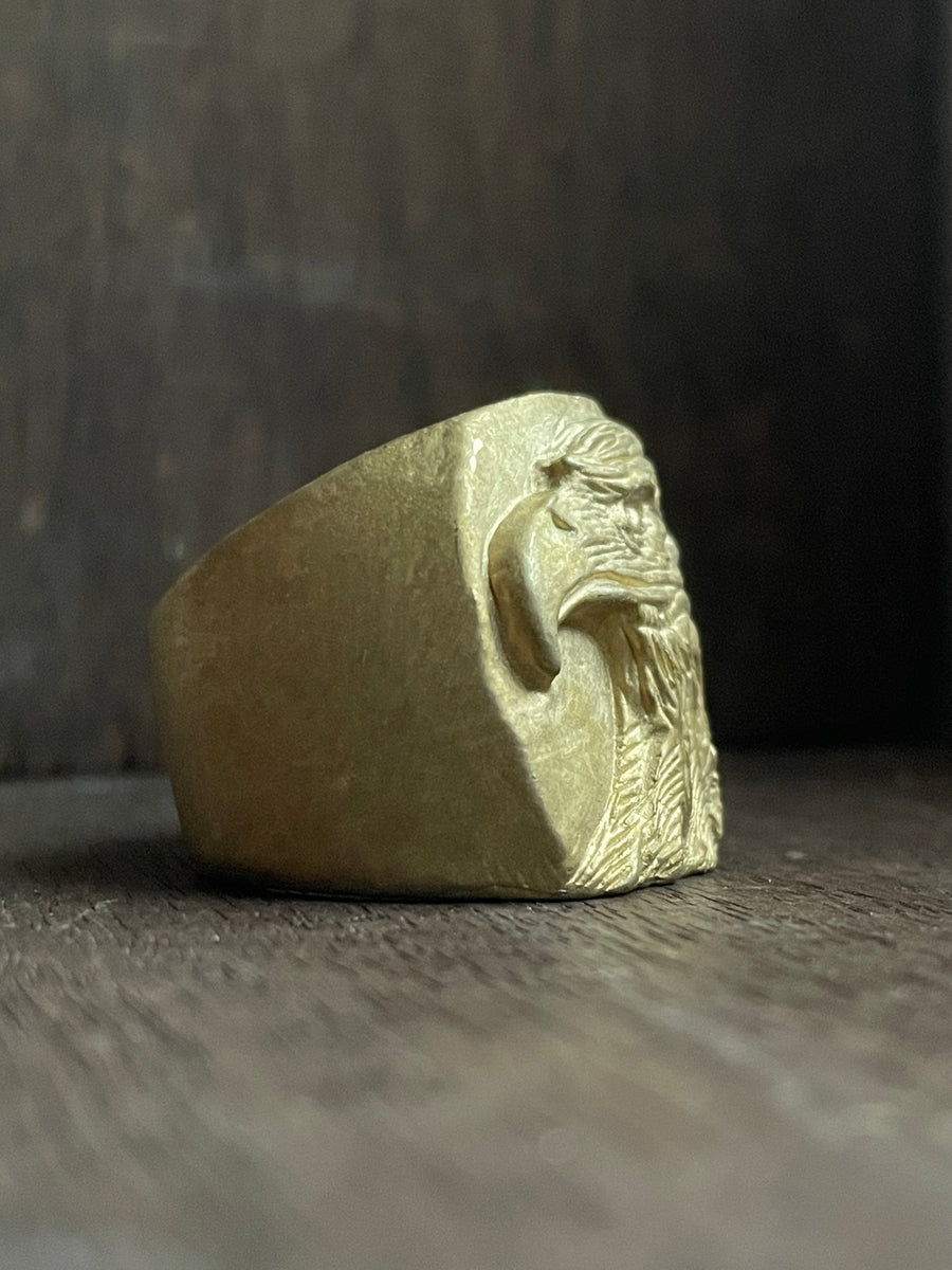 Stoic Bald Eagle Brass Ring