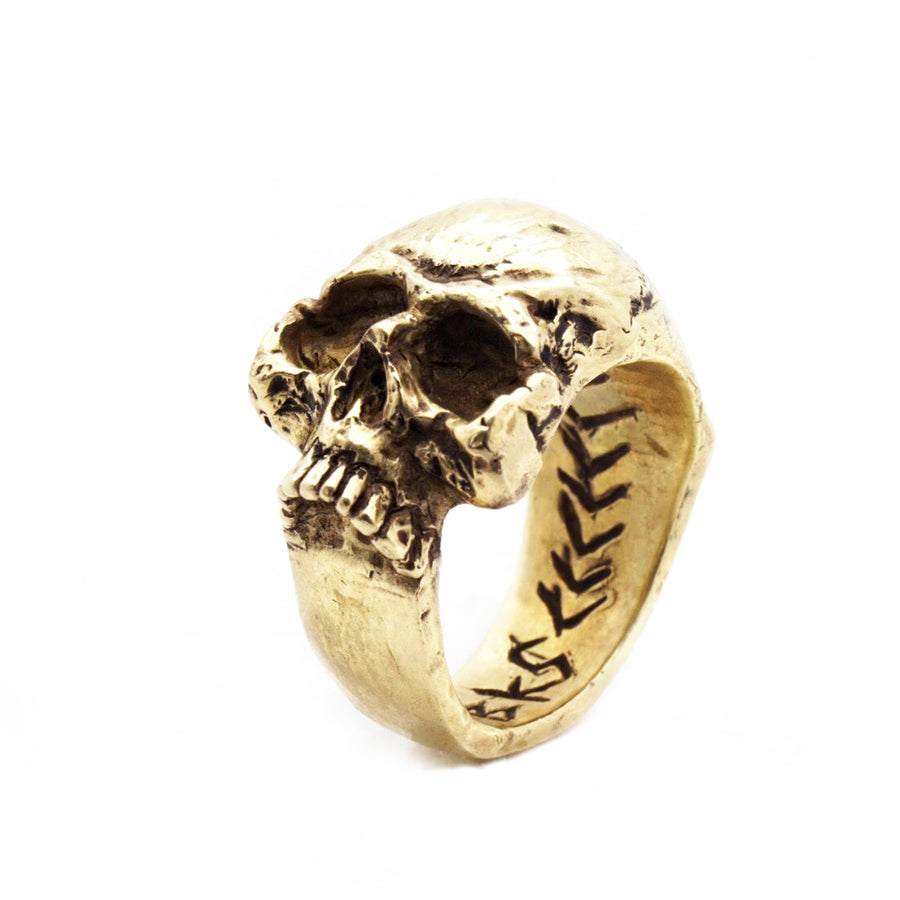 Sideways Skull II Ring by Brooklyn Smithy | BKS Bold Rings | Minimalist Skull ring Made in USA Jewelry